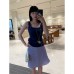 Pleated Design Square Neck Tank Top for Women, Personalized Slimming Sweet and Cool Top for Women