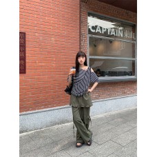 Two-Piece Ruffle Hem Skirt Pants Women's Versatile Straight Leg Drawstring Casual Pants