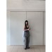 Two-Piece Ruffle Hem Skirt Pants Women's Versatile Straight Leg Drawstring Casual Pants