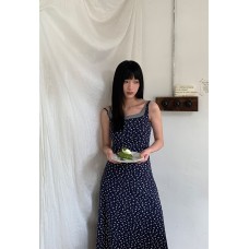 Style Sweet Floral Print Strapless Dress with Fake Two-Piece Design