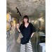 Loose and Lazy Style Short Sleeve T-Shirt for Women with V-Neck and Long Length