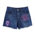 High-Waisted New York Giants Decorative Denim Shorts for Women