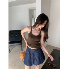 INS Personality Versatile Denim Skirt Women's Retro Casual Bubble Skirt Women's