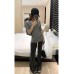Lounge Style Loose V-Neck Batwing Sleeve T-Shirt for Women Casual Mid-Length Top