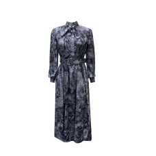 Long Sleeve High Waist Printed Plus Size Banquet Dress with Belt Long Sleeve High Waist Printed Plus Size Banquet Dress with Belt