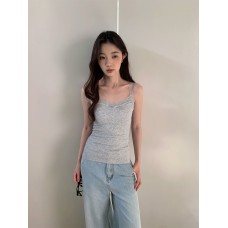 Lace Splicing Strapless Camisole with Inner Lining for Women