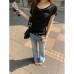 High Street Retro Distressed Denim Pants for Women with Micro-Elasticity and Slimming Effect - Straight Leg Jeans
