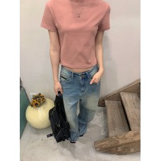 Personality Pocket Distressed Ripped Denim Pants for Women Casual Wide Leg Long Pants