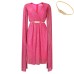 V-neck Cape Dress with Belt