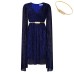V-neck Cape Dress with Belt