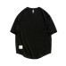 Solid color round neck men's half sleeved top