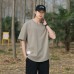 Solid color round neck men's half sleeved top