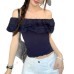 One shoulder patchwork lace top with slim fit