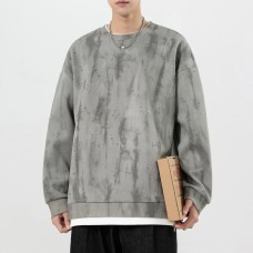Fake two men's hoodies with autumn and winter tie dye print for men