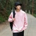 Irregular printed round neck fake two-piece hoodie