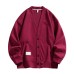 Knitted cardigan sweatshirt men's solid color spring and autumn outdoor jacket