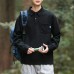 Outdoor men's long sleeved lapel simple pocket design polo shirt men's inner top
