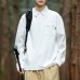 Outdoor men's long sleeved lapel simple pocket design polo shirt men's inner top