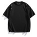 Short-Sleeve T-Shirt with Binder Closure Design for Men Casual Simple Style