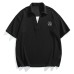Short Sleeve Men's Waffle Grid Color Block Half-Sleeve Basic Casual T-Shirt