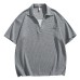 Short Sleeve Men's Waffle Grid Color Block Half-Sleeve Basic Casual T-Shirt