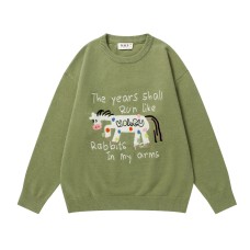 Retro Fun Horse Round Neck Sweater Unisex Lazy Style Couple Versatile Knitwear