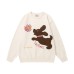 Fun Dog Letter Embroidery Crew Neck Sweater Unisex Versatile Knitwear Top