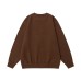 Fun Dog Letter Embroidery Crew Neck Sweater Unisex Versatile Knitwear Top