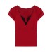 Lace patchwork V-neck short sleeved shirt