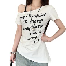 Slim fit waist cinched off shoulder top