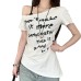 Slim fit waist cinched off shoulder top