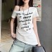 Slim fit waist cinched off shoulder top