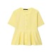 Round neck short skirt hem knitted sweater top for women