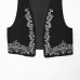 Color blocked embroidered sleeveless vest jacket for women