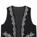 Color blocked embroidered sleeveless vest jacket for women