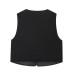 Color blocked embroidered sleeveless vest jacket for women