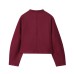 Round neck long sleeved button down decorative jacket for women