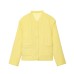 Round neck long sleeved patchwork diamond grid cotton jacket for women