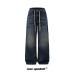 Street Style High-Quality Washed Denim Long Pants