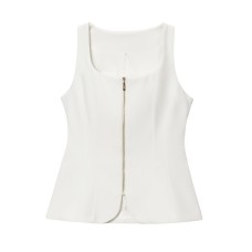 U-neck sleeveless zipper vest with camisole top for women