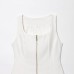 U-neck sleeveless zipper vest with camisole top for women