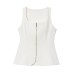 U-neck sleeveless zipper vest with camisole top for women
