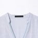 V-neck wide sleeved patchwork lace short shirt top for women