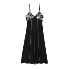 Embroidered Strap Flute Dress for Women Embroidered Strap Flute Dress for Women