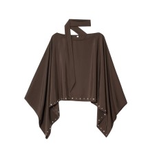 Scarf decoration short rivet cape jacket for women