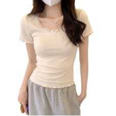 Lace and lace patchwork thin top