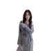 Thin printed off shoulder mid length loose top Thin printed off shoulder mid length loose top