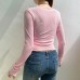 Pink bow fake two-piece top Pink bow fake two-piece top