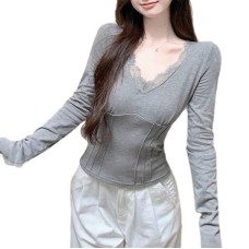Lace patchwork hollow top