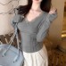 Lace patchwork hollow top